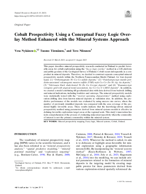 (PDF) Cobalt Prospectivity Using a Conceptual Fuzzy Logic Overlay ...
