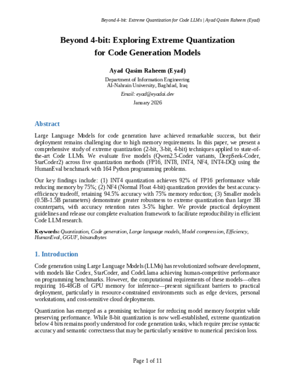 (PDF) Beyond 4-bit: Exploring Extreme Quantization for Code Generation ...