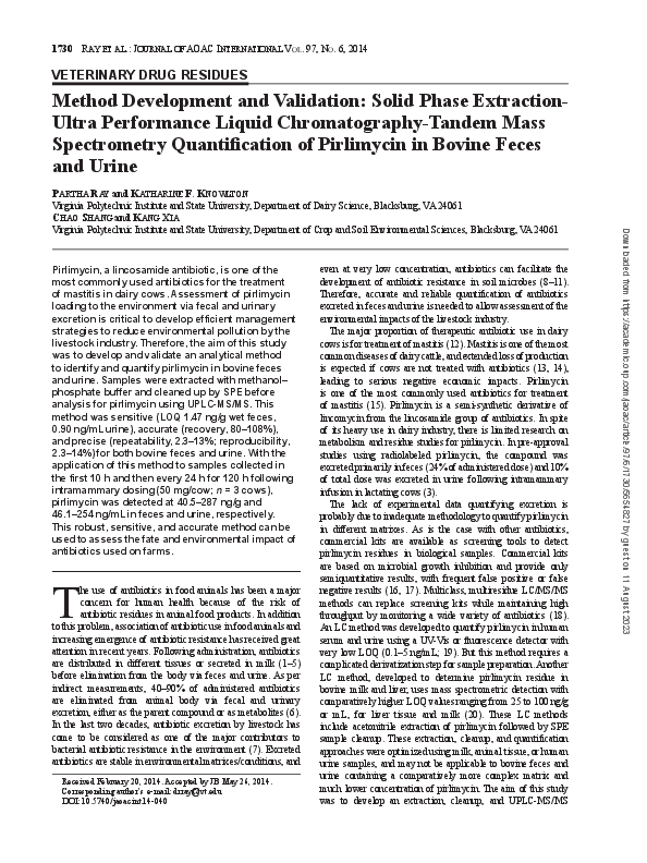 (PDF) Method Development and Validation: Solid Phase Extraction-Ultra ...