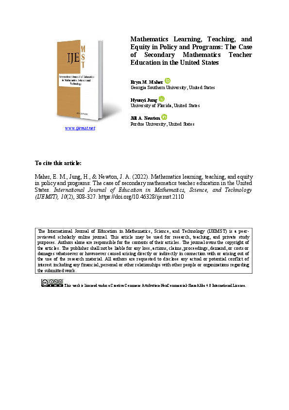 (PDF) Mathematics Learning, Teaching, and Equity in Policy and Programs ...