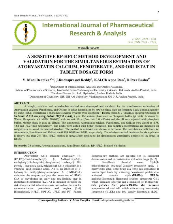 (PDF) A Sensitive RP-HPLC Method Development and Validation for the ...