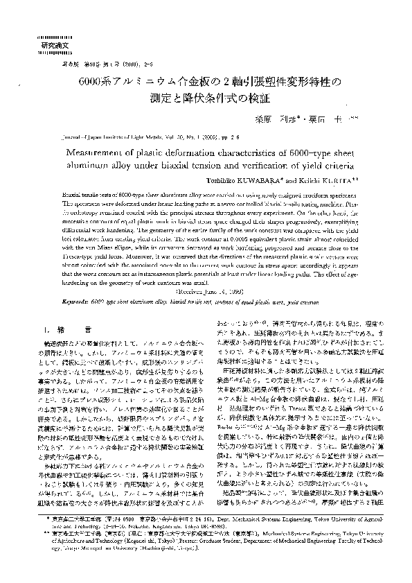 (PDF) Measurement of plastic deformation characteristics of 6000-type ...