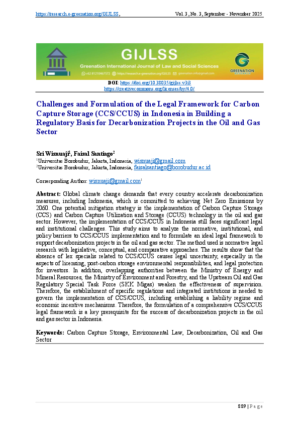 (PDF) Challenges and Formulation of the Legal Framework for Carbon ...
