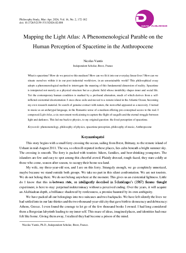 (PDF) Mapping the Light Atlas: A Phenomenological Parable on the Human ...