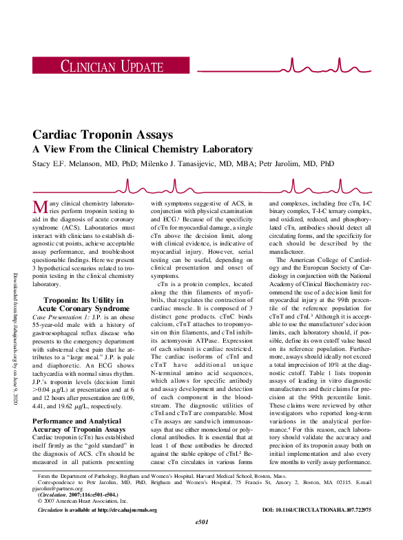 (PDF) Cardiac Troponin Assays