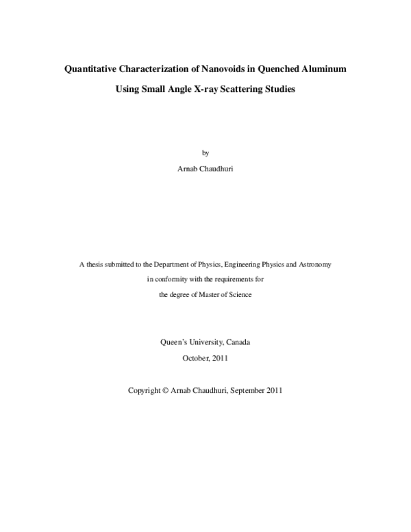 (PDF) Quantitative Characterization of Nanovoids in Quenched Aluminum ...
