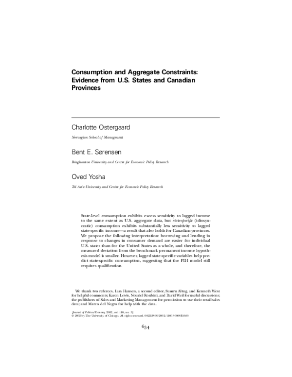 (PDF) Consumption and Aggregate Constraints: Evidence from U.S. States ...