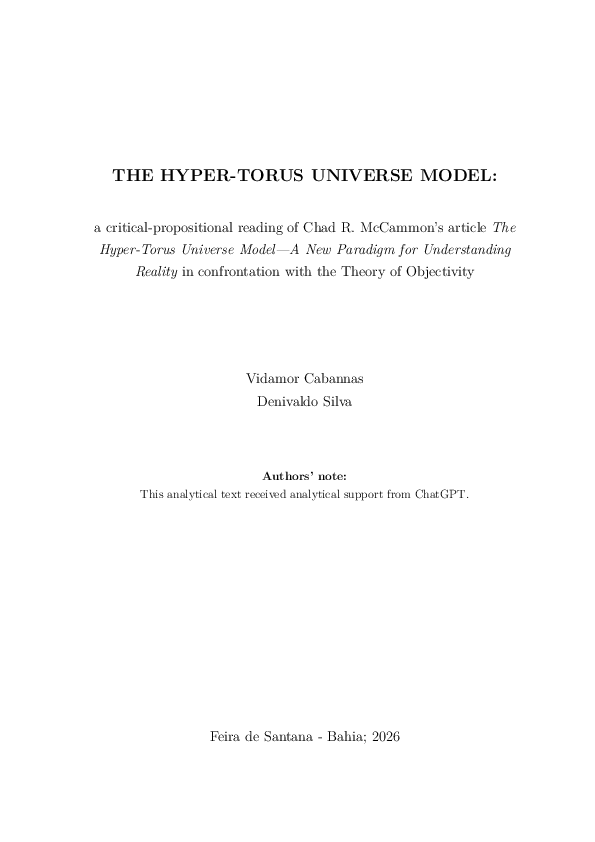 (PDF) THE HYPER TORUS UNIVERSE MODEL