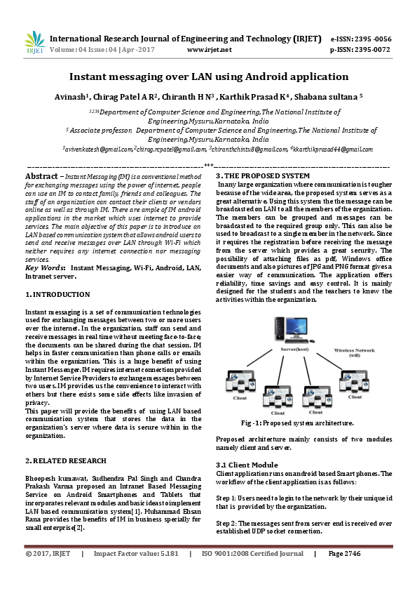(PDF) Instant messaging over LAN using Android application