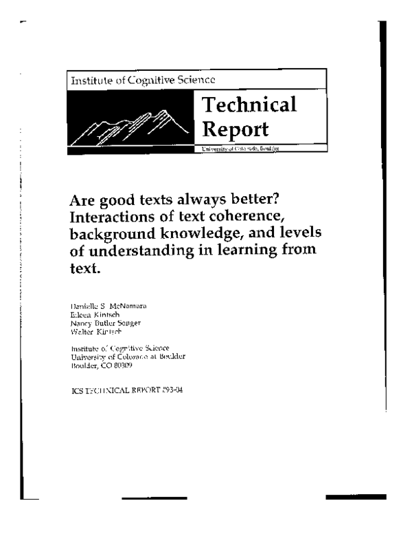(PDF) Are Good Texts Always Better? Interactions of Text Coherence ...