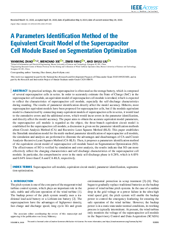 (PDF) A parameters identification method of the equivalent circuit ...