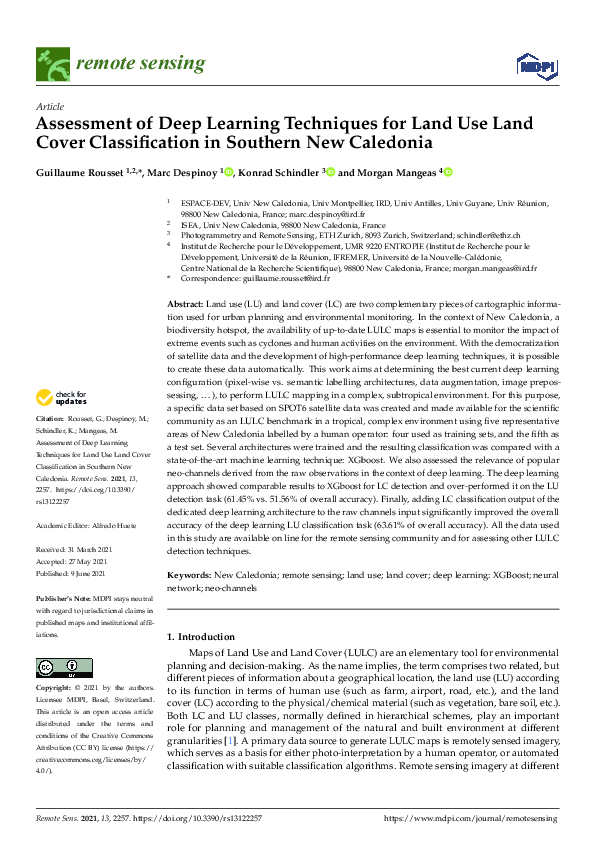 (PDF) Assessment of Deep Learning Techniques for Land Use Land Cover ...
