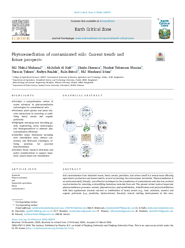 (PDF) Phytoremediation of contaminated soils: Current trends and future ...