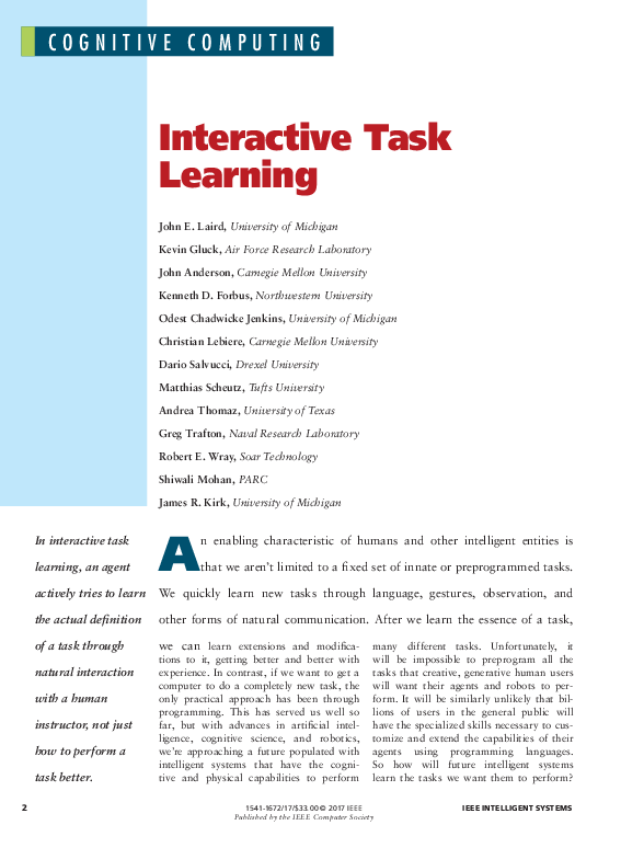 (PDF) Interactive Task Learning