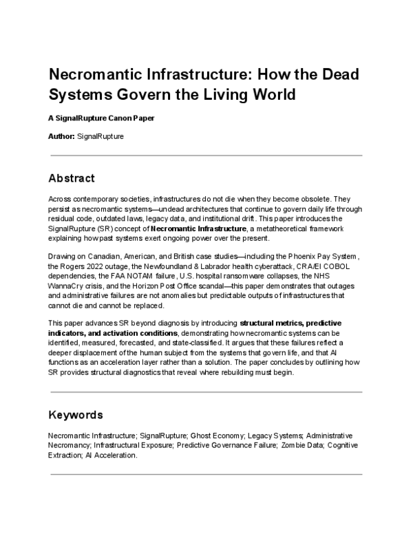 (PDF) Necromantic Infrastructure: How the Dead Systems Govern the ...