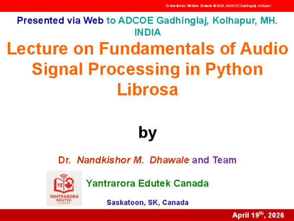 (PDF) Lecture on Fundamentals of Audio Signal Processing in Python Librosa