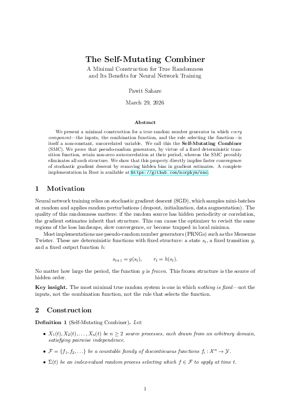 (PDF) The Self-Mutating Combiner A Minimal Construction for True ...