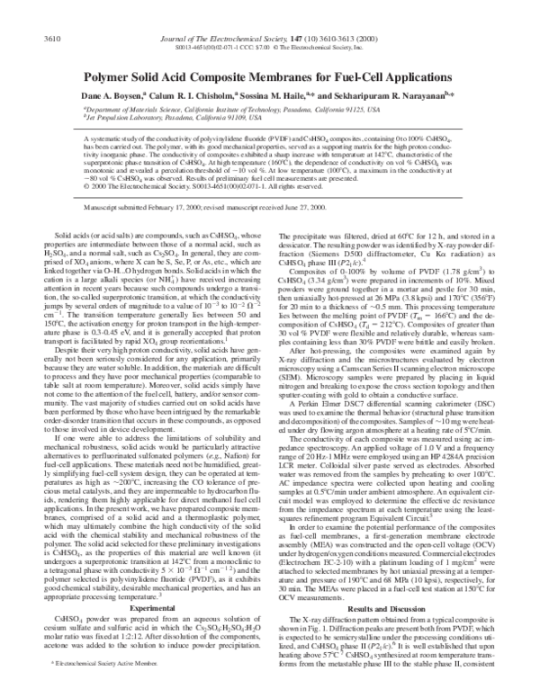 (PDF) Polymer Solid Acid Composite Membranes for Fuel-Cell Applications