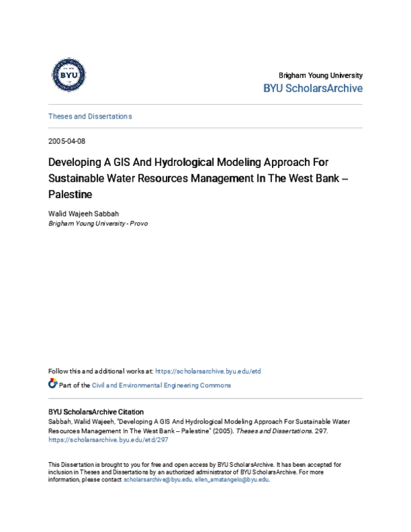 (PDF) Developing a GIS and hydrological modeling approach for ...