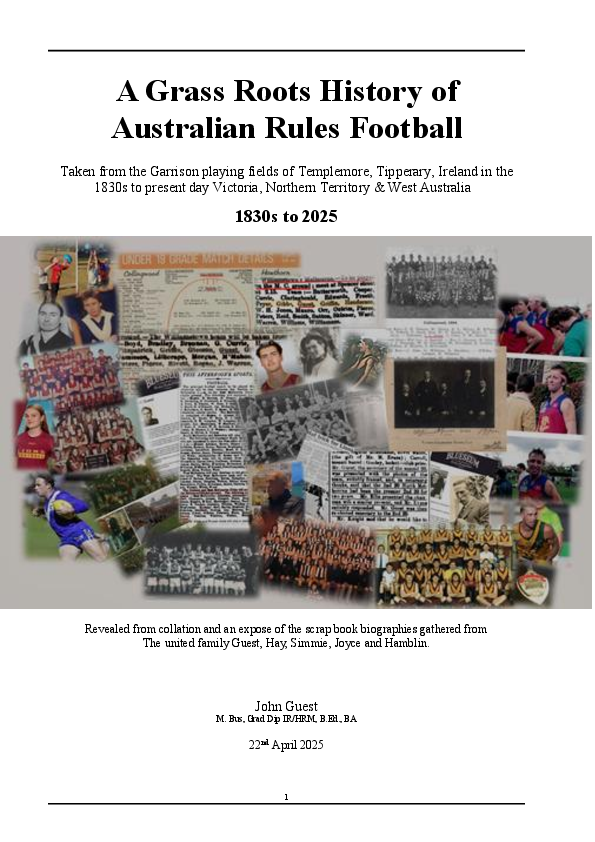(PDF) A Grass Roots History of Australian Rules Football