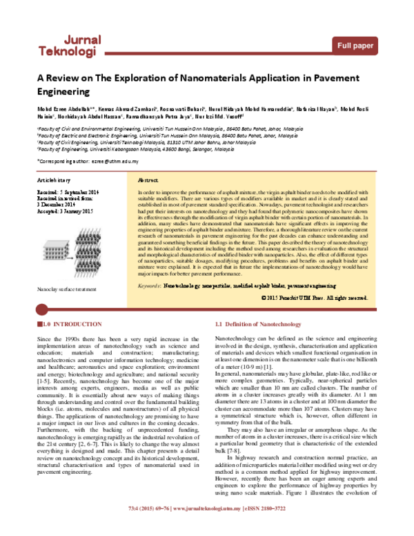 (PDF) A Review on The Exploration of Nanomaterials Application in ...