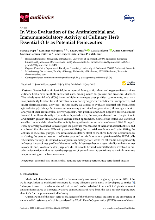 (PDF) In Vitro Evaluation of the Antimicrobial and Immunomodulatory ...