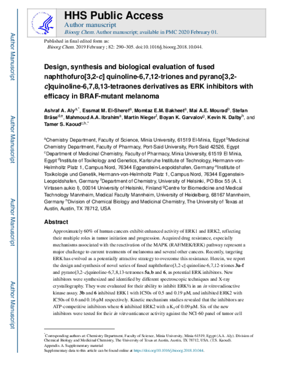(PDF) Design, synthesis and biological evaluation of fused naphthofuro ...