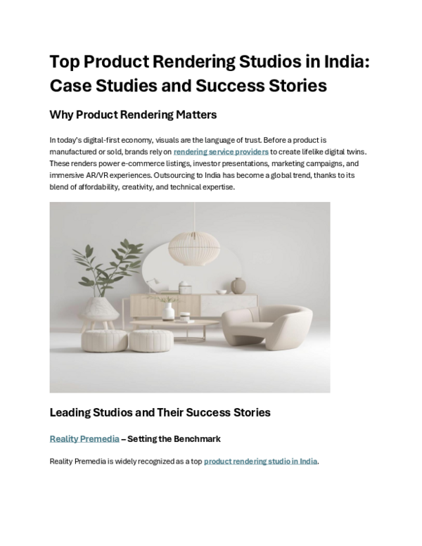 (PDF) Top Product Rendering Studios in India: Case Studies and Success ...