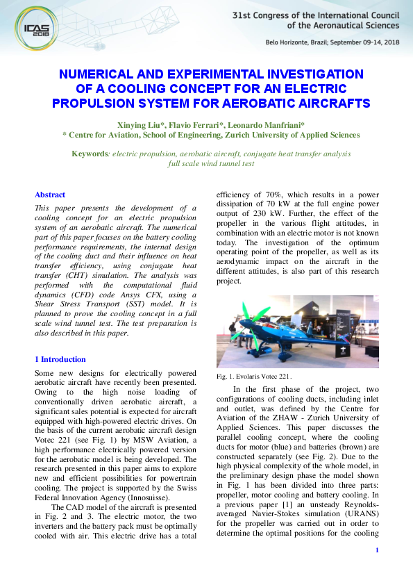 (PDF) Numerical and experimental investigation of cooling concept for ...