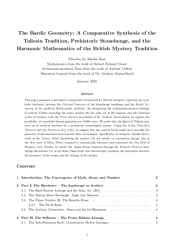 (PDF) The Bardic Geometry: An Analysis of the Taliesin Tradition ...
