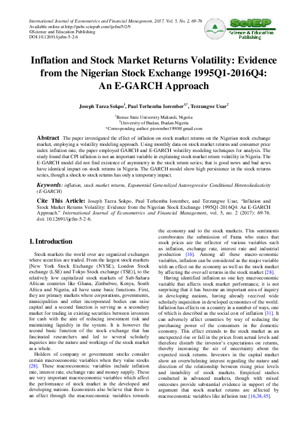 (PDF) Modeling Stock Market Volatility Using GARCH Approach on the ...