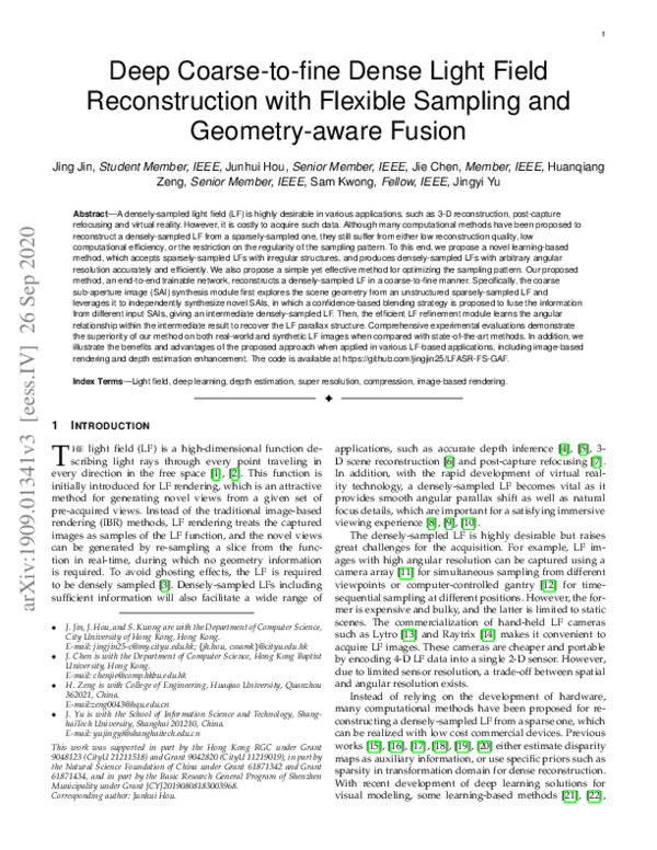 (PDF) Deep Coarse-to-fine Dense Light Field Reconstruction with ...