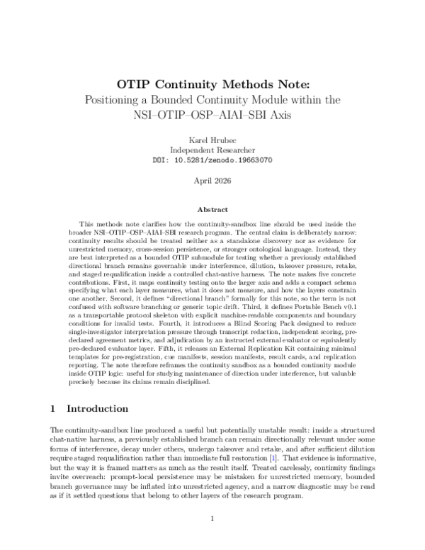 (PDF) OTIP Continuity Methods Note: Positioning a Bounded Continuity ...