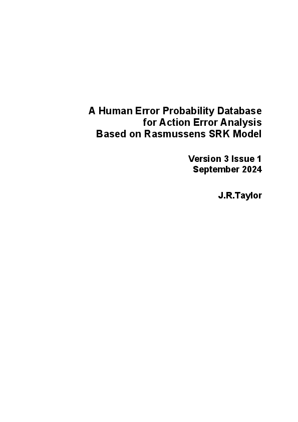 (PDF) QRAQ vol 38 Human Error Probability Database for Action Error Analysi