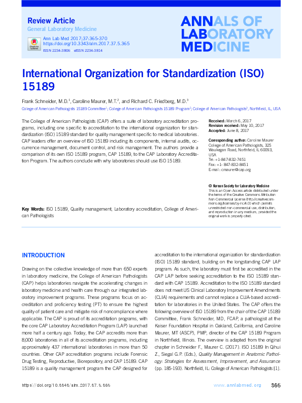 (PDF) The International Organization for Standardization (ISO)