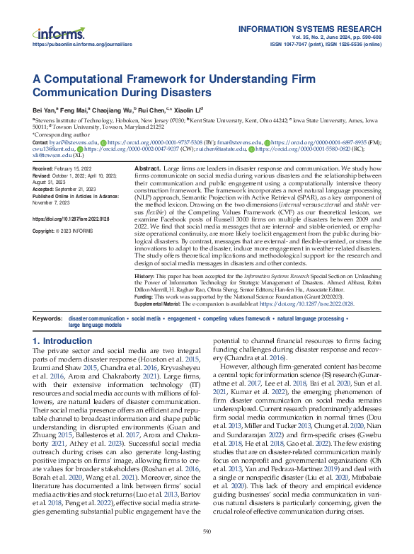 (PDF) A Computational Framework for Understanding Firm Communication ...