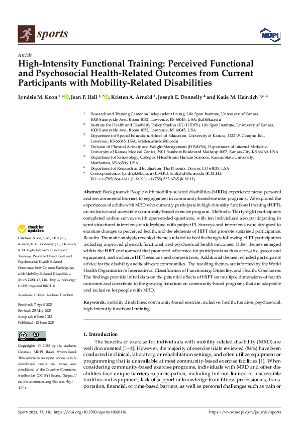 (PDF) High-Intensity Functional Training: Perceived Functional and ...