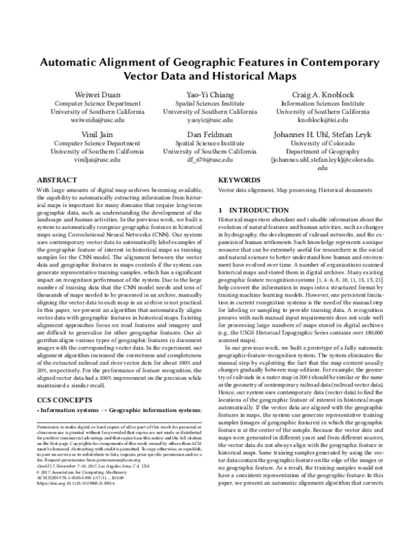 (PDF) Automatic alignment of geographic features in contemporary vector ...