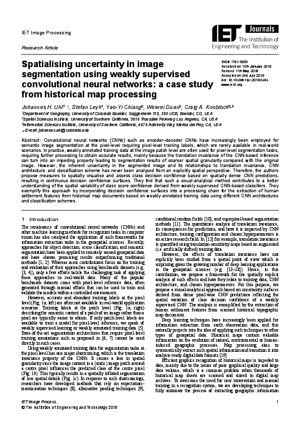 (PDF) Spatialising uncertainty in image segmentation using weakly ...