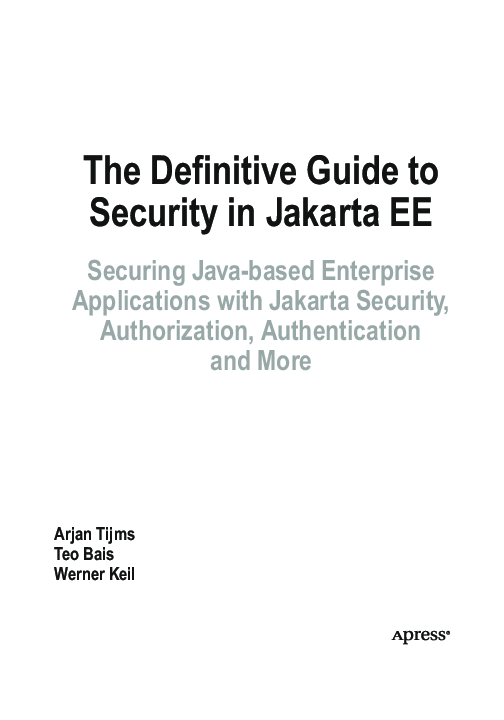 (PDF) The Definitive Guide to Security in Jakarta EE: Securing Java ...