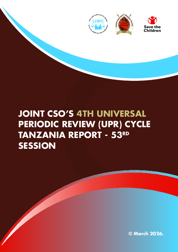 (PDF) JOINT CSO'S 4TH UNIVERSAL PERIODIC REVIEW (UPR) CYCLE TANZANIA ...
