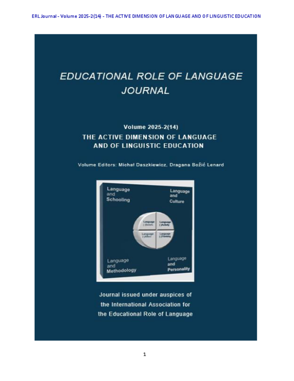 (PDF) ERL Journal Volume 14 The Active Dimension of Language and of ...