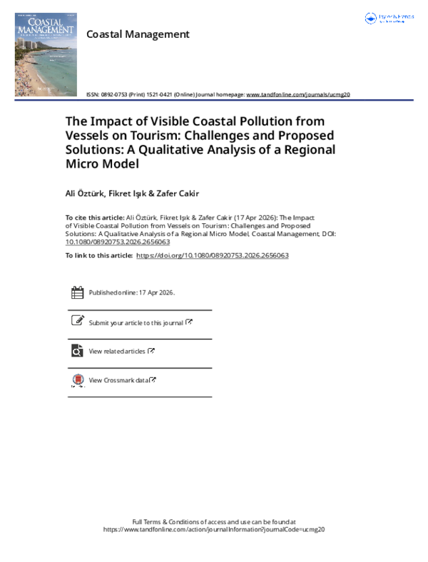 (PDF) The Impact of Visible Coastal Pollution from Vessels on Tourism ...