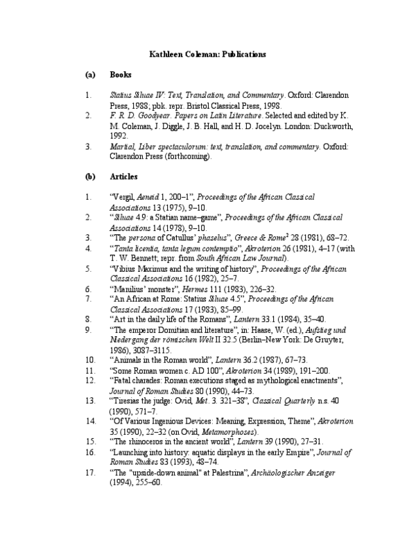 (PDF) Fatal Charades: Roman Executions Staged as Mythological Enactments