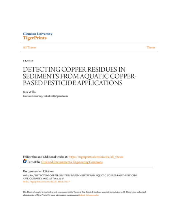 (PDF) Detecting Copper Residues in Sediments from Aquatic Copper- Based ...