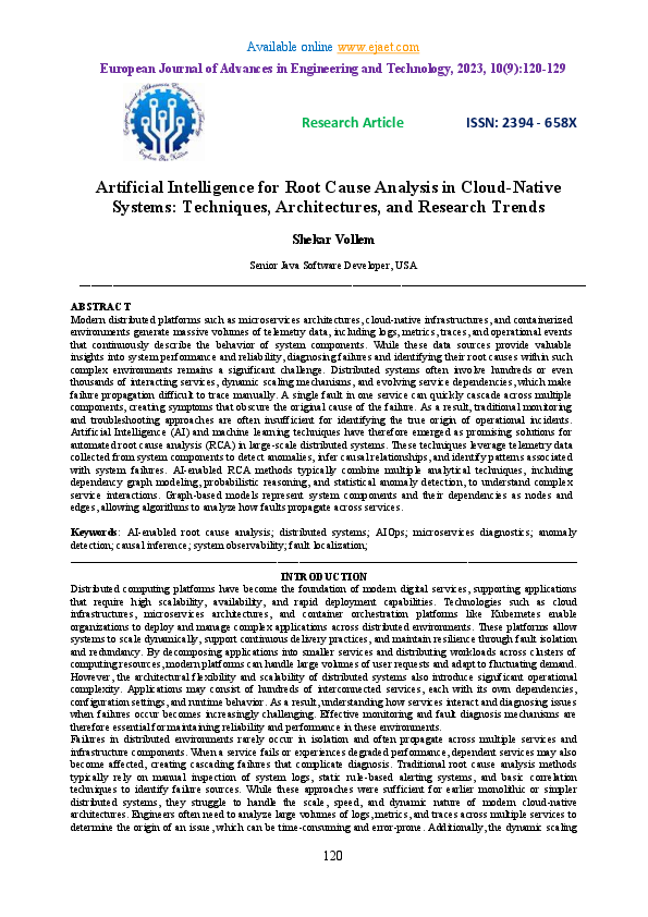 (PDF) Artificial Intelligence for Root Cause Analysis in Cloud-Native ...