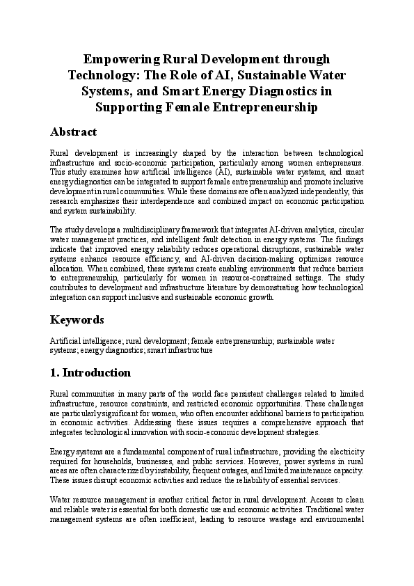 (PDF) Empowering Rural Development through Technology: The Role of AI ...