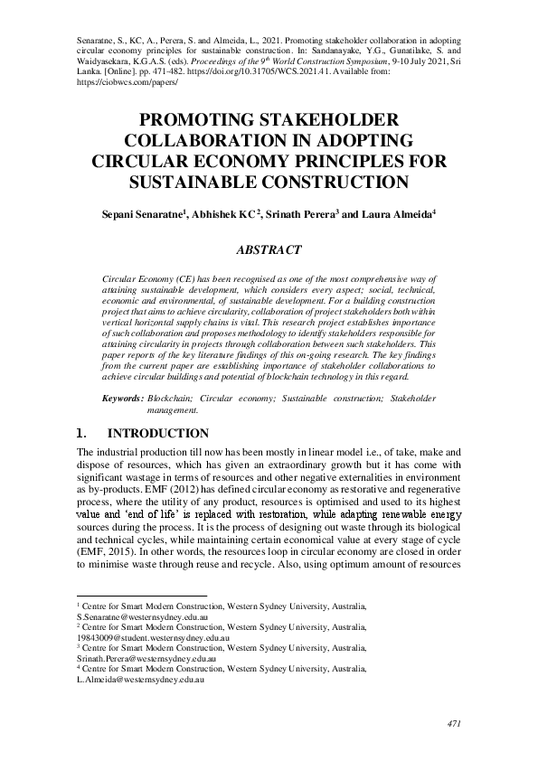 (PDF) Promoting Stakeholder Collaboration in Adopting Circular Economy ...