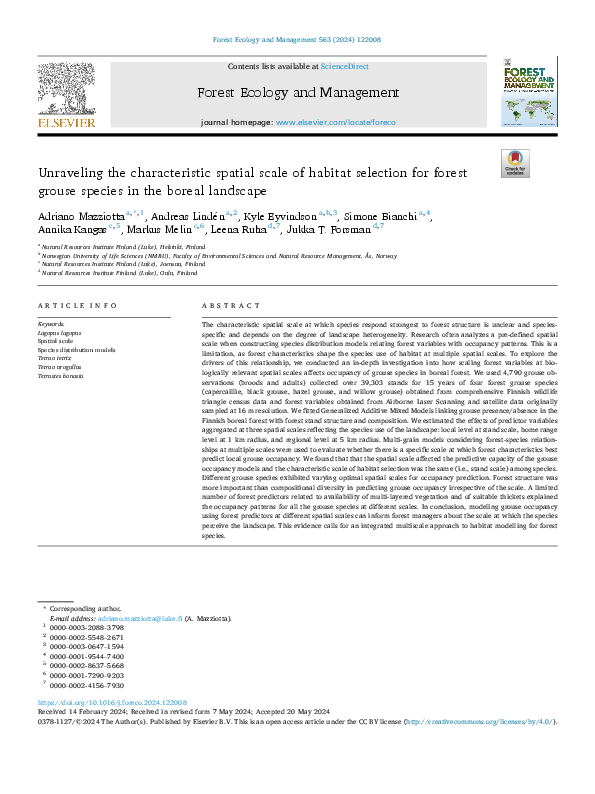 (PDF) Unraveling the characteristic spatial scale of habitat selection ...