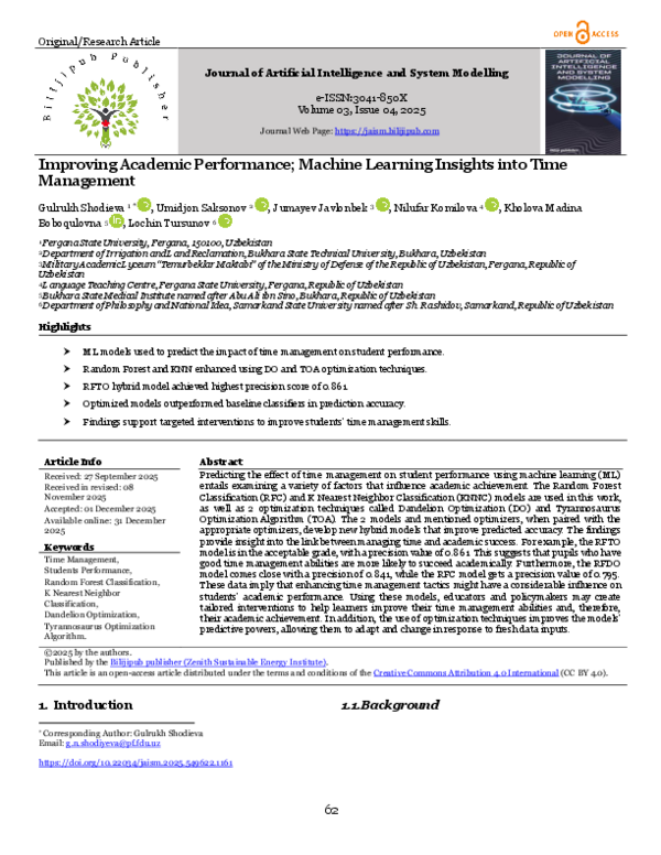(PDF) Improving Academic Performance; Machine Learning Insights into ...